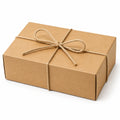 Geschenkbox 25 x 18 x 8 cm aus Karton in Naturbraun mit Kordel zum Verpacken