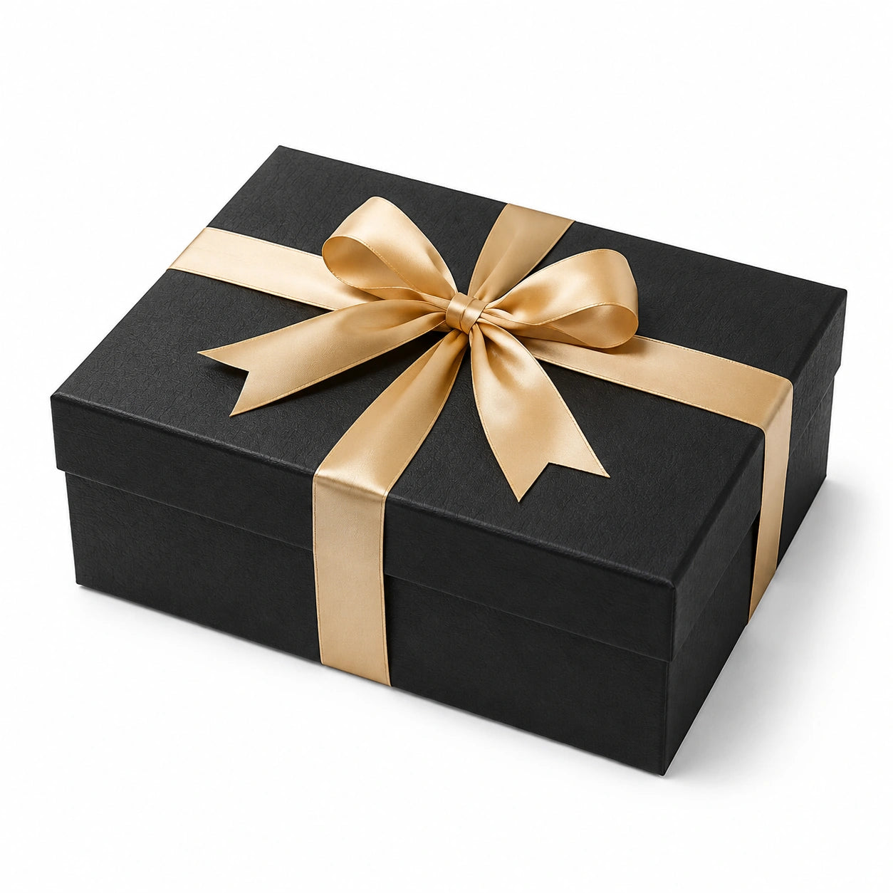 Geschenkbox 30 x 22 x 10 cm Karton Schwarz Gold mit Schleife