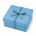 Geschenkbox 20 x 15 x 8 cm aus Karton Blau Gold mit Schleifenband für Geschenke