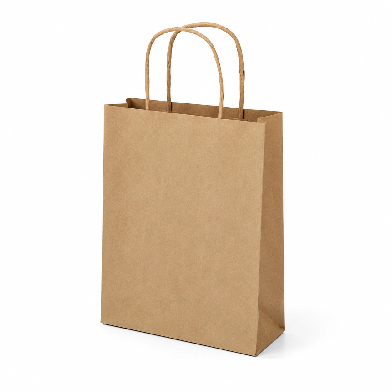 Papiertasche 26 x 12 x 32 cm aus Kraftpapier Braun mit Papierkordelgriffen