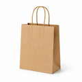 Papiertüte 26 x 12 x 32 cm Kraftpapier Braun mit Papierkordelgriffen für Geschenke und Einkäufe