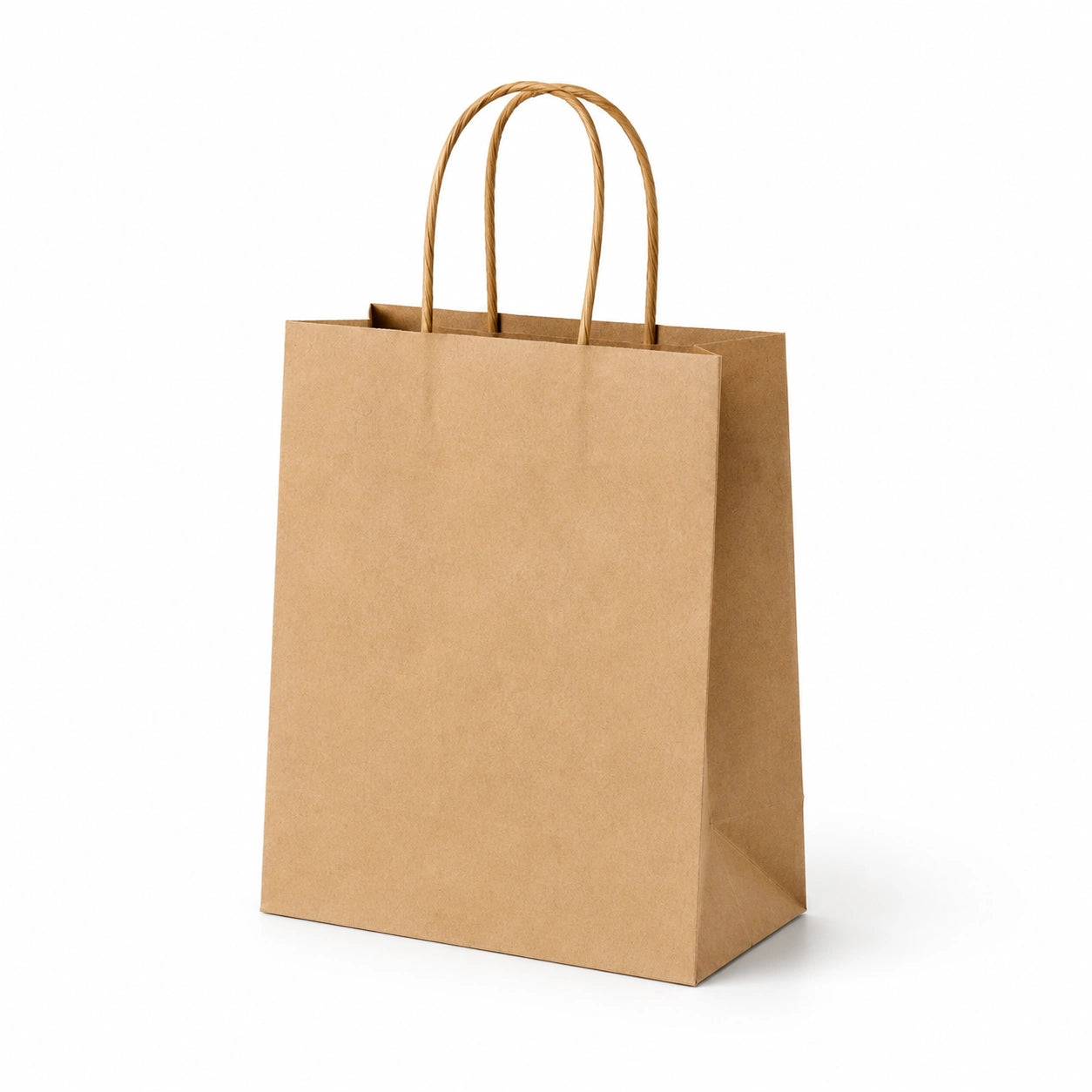 Papiertüte 26 x 12 x 32 cm Kraftpapier Braun mit Papierkordelgriffen für Geschenke und Einkäufe
