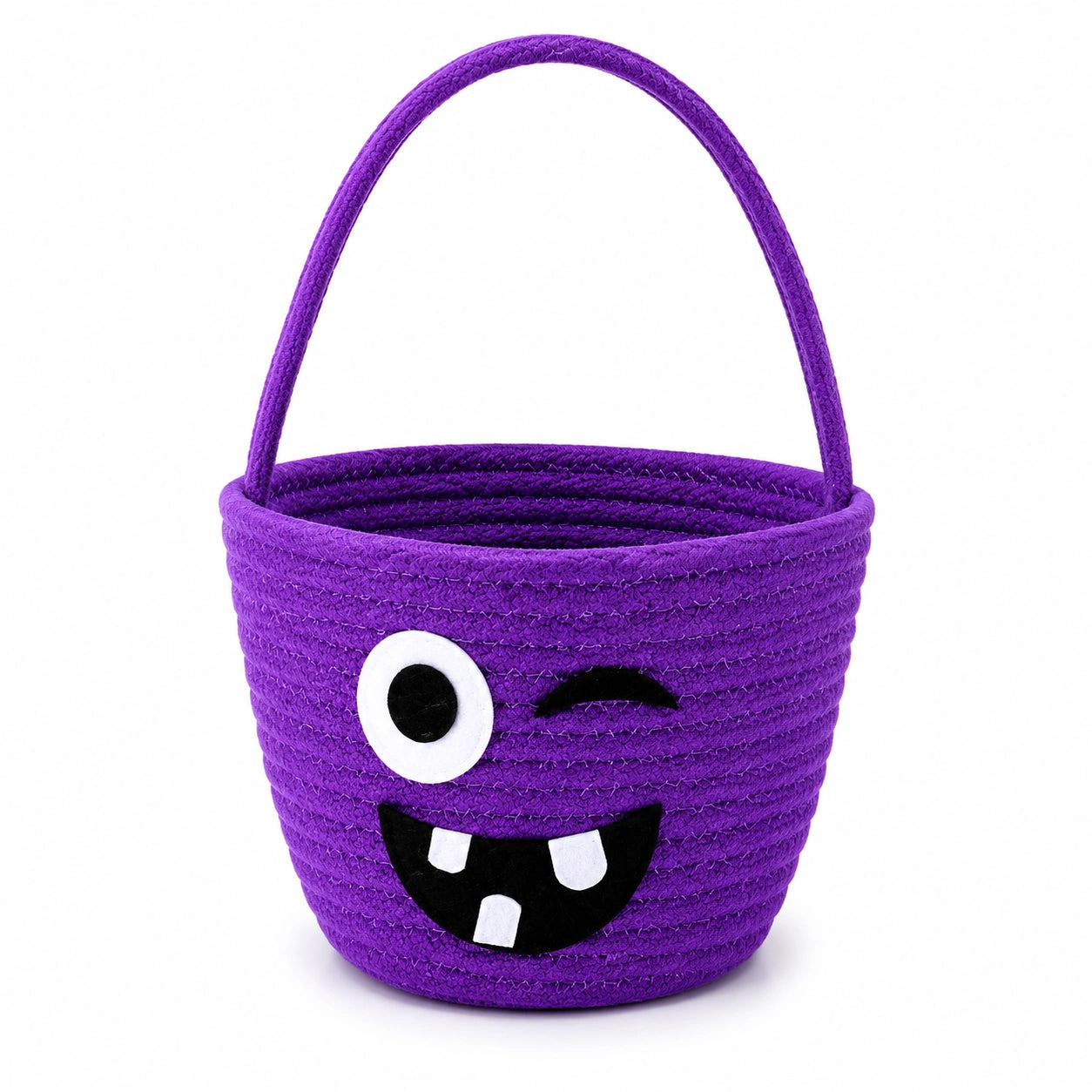 Aufbewahrungskorb 20 cm Violett aus Textil mit Tragegriff Monsterdesign