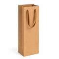 Geschenktüte 14 x 8 x 36 cm Kraftpapier Braun mit Kordelgriffen für Flaschen