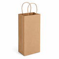 Flaschentasche 12 x 9 x 36 cm aus Kraftpapier Braun mit Papierkordelgriffen