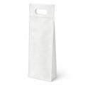 Flaschentasche 12 x 10 x 39 cm aus Vliesstoff Weiß mit Tragegriff für Weinflaschen