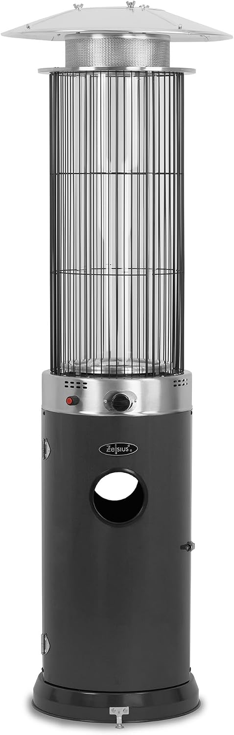 Zelsius Heizstrahler, 15 kW, Grau, mit Glasröhre Davos