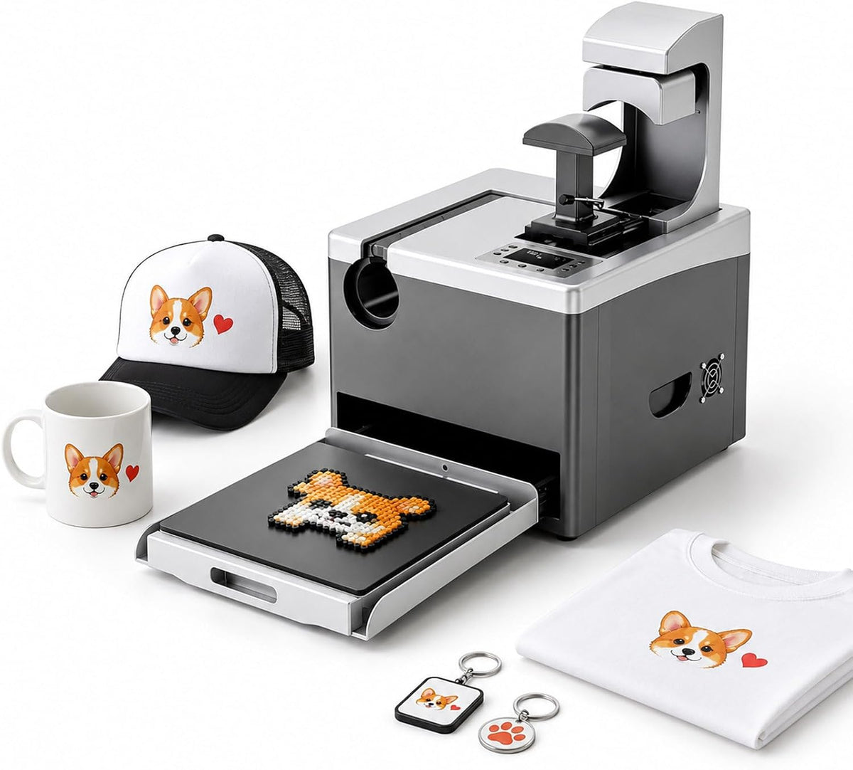 agreilduite Druckpressen, Grau, Gewerbliche Automatische Transferpresse, All-In-1-Sublimationsmaschine Mit 15x15-Zoll-Flachpresse