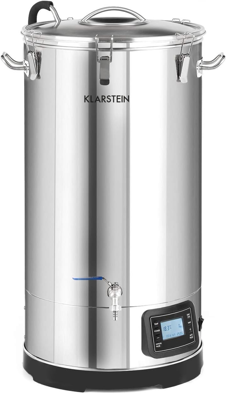 Klarstein Heimbrau-Sets, 3.000 W, 65 L, Silber, Mundschenk - Bierbrauset - Maischekessel, Bier Brauen Brauanlage mit Touch-Panel