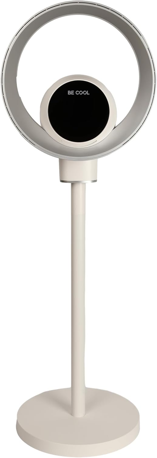 Be Cool Standventilatoren, 57,4 dB(A), 35 W, 35 W, Weiß, Design-Standventilator mit WiFi, unsichtbarer Flügel, LED-Beleuchtung