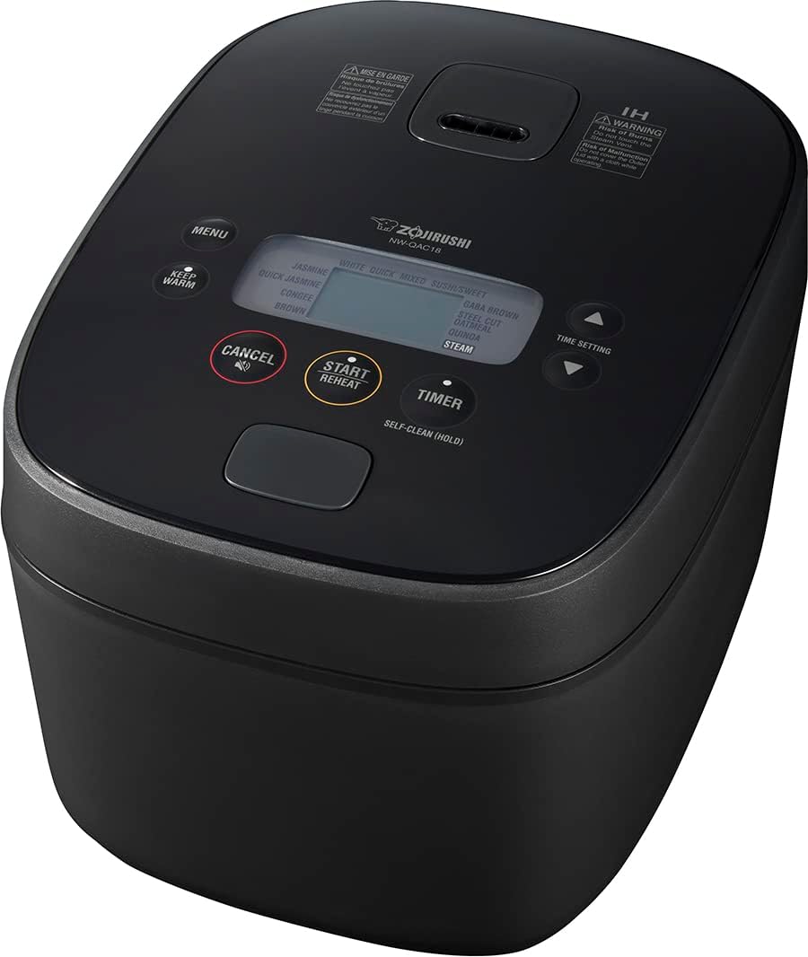 ZOJIRUSHI Reiskocher, Schwarz, Nw QAC18 Induktions- und Wärmer für 10 Tassen