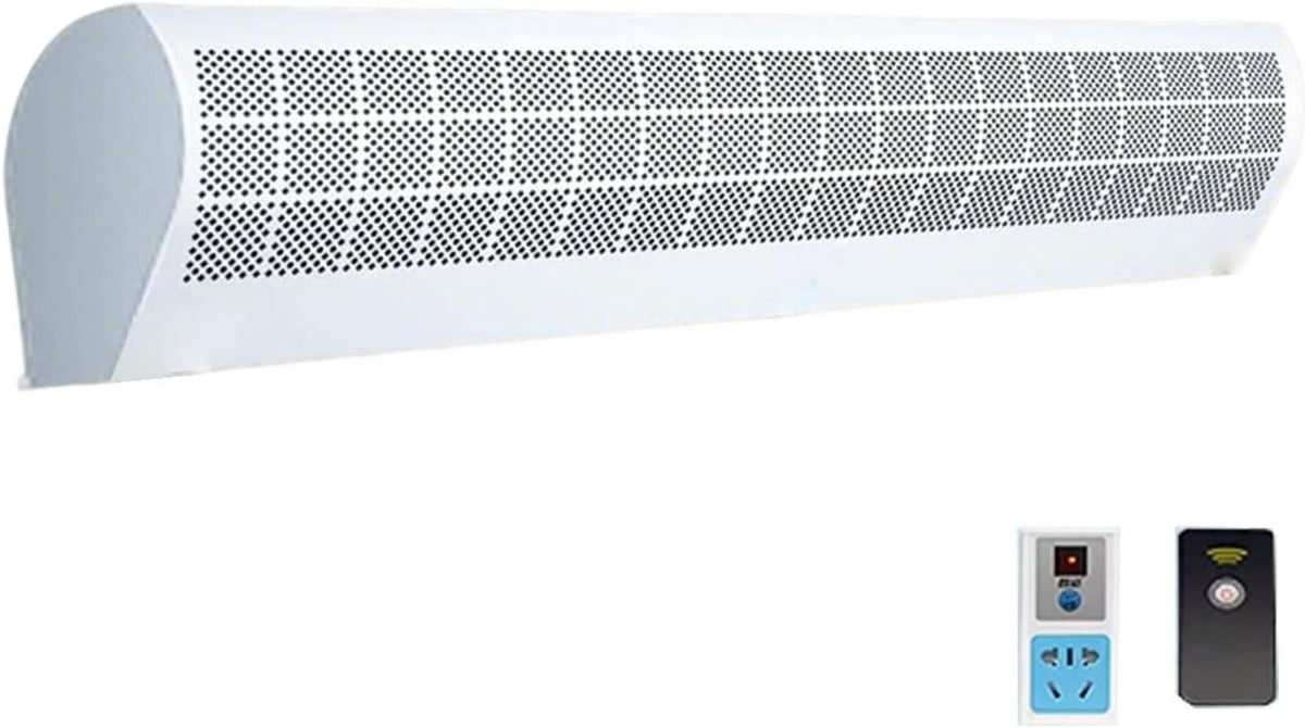 Luftschleier Wandventilatoren, 160 W, 53 dB, 0.9m, Schwarz, Wandmontiert Kommerziell mit Fernbedienung Metall mit 2
