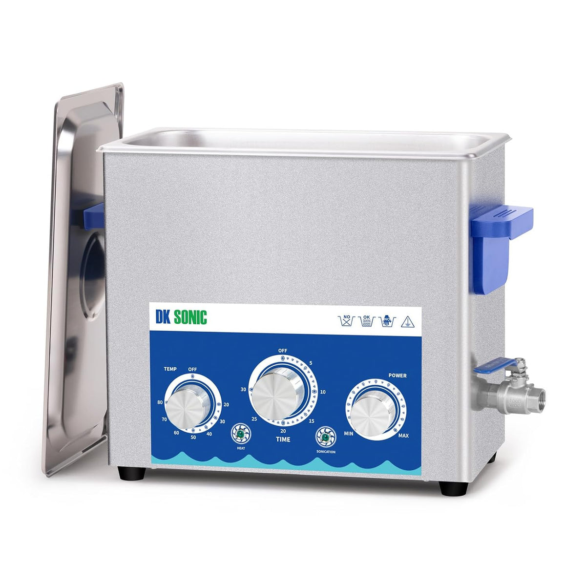 DK SONIC Labor-Reinigungsartikel, 180 W, 6 L, Schwarz, Industrieller Ultraschallreiniger, Ultraschallvergaser-Reiniger Mit Leistungsregelung