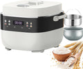 Reiskocher, 3 L, Schwarz, Digitaler, Keramikeinsatz, 8-in-1 Multikocher mit Dampfgarer, 24-Stunden-Timer und schnelles Kochen für gesunde Mahlzeiten