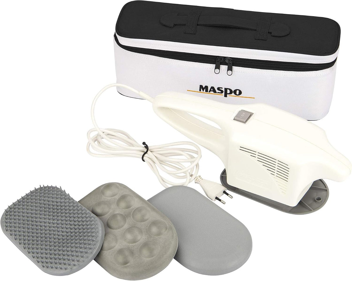 Vibramat Muskel- & Nervenstimulationsgeräte, Schwarz, MASPO de Luxe mit 3 Massageaufsätzen und eleganter