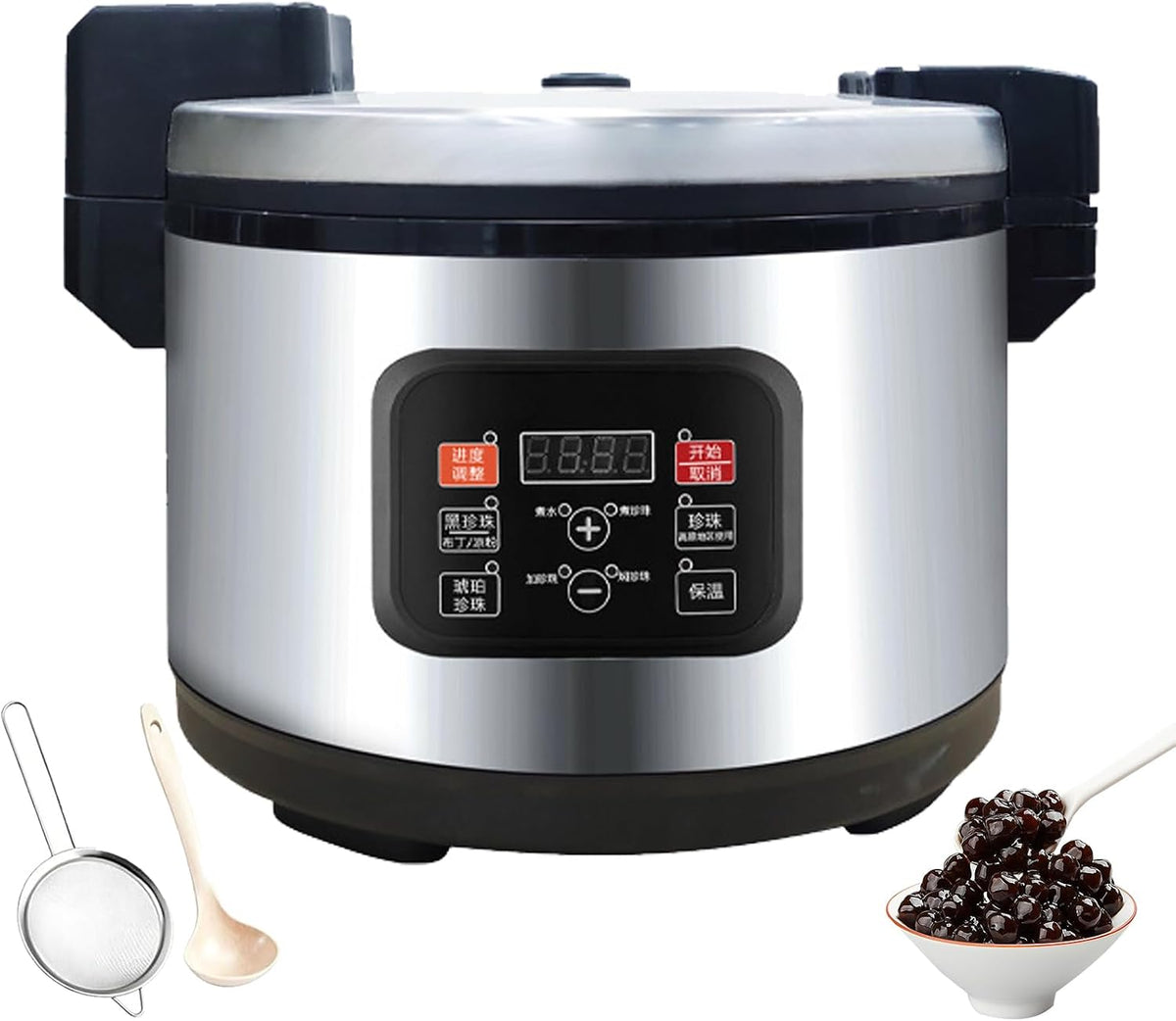 Tapioka Monitor, 16 L, Grau, Kocher Vollautomatisch 12/ mit Digitalanzeige &, Antihaft Bubble Maker für Milchtee & Dessertläden