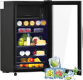 Merax Gefrierschrank, 76 L, 70 L, Schwarz, Kühlschrank Mini, Freistehend Getränkekühler mit -Kühlschrank + 6 L-, Verstellbare Einlegeböden