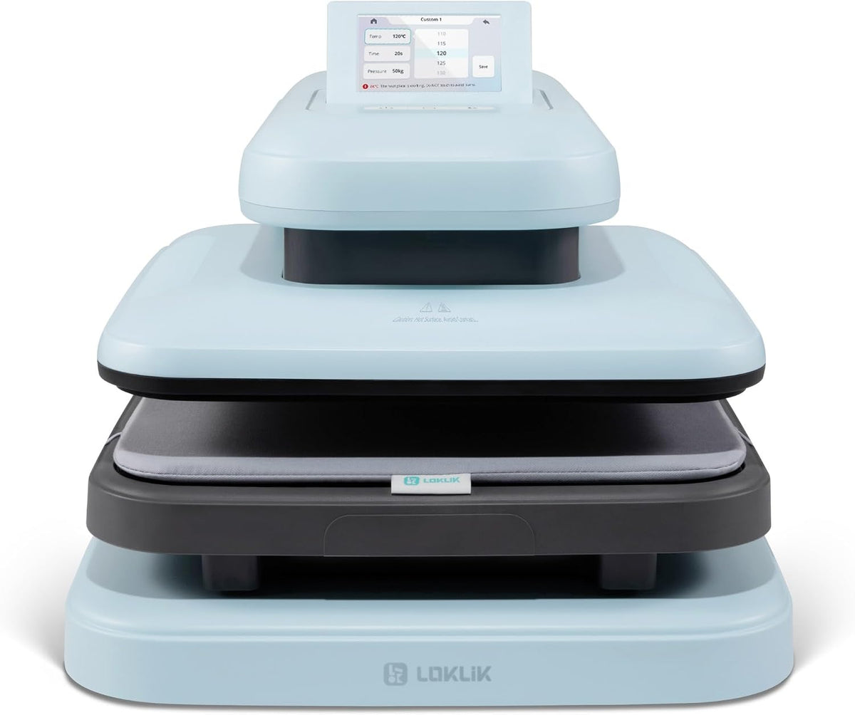 LOKLIK Druckpressen, Blau, ImPress Auto Heat Press 2 - Automatische Transferpresse zum, Pullovern, Decken, Handtüchern