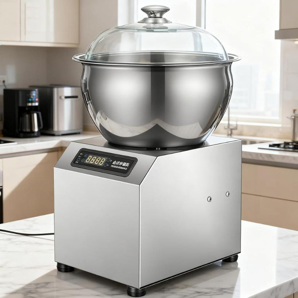 CGLYYDS Knet- & Rührmaschinen, 1800 W, 5 kg, 8 kg, 8Kg, Schwarz, Elektrische Teigknetmaschine, doppelt rotierende Teigknetmaschine