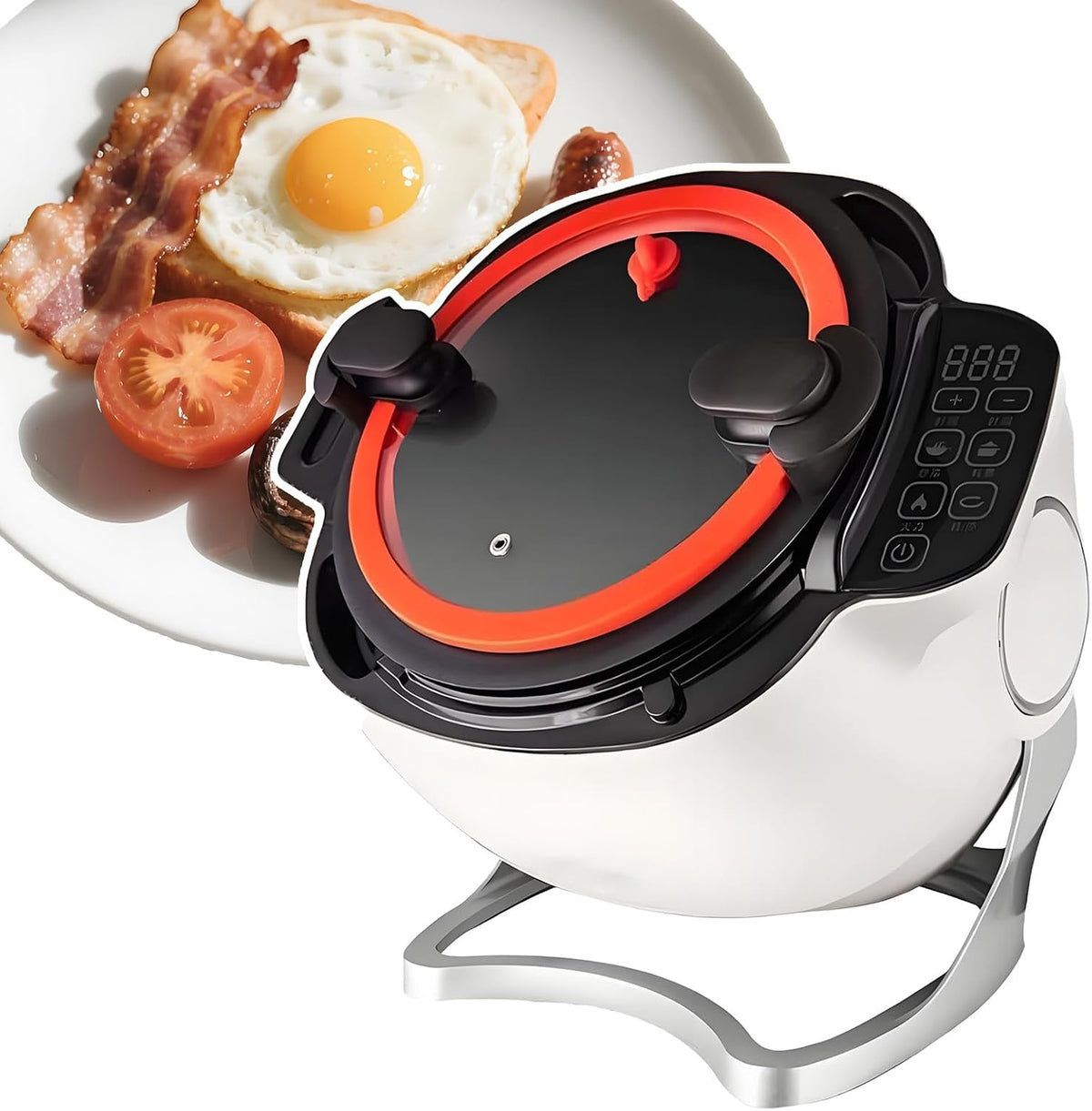 forplubossmmp Kochfeld, 1000 W, 6 L, Schwarz, Professionelle Küchenmaschine, Multifunktionales Wok-Gerät, Fassungsvermögen