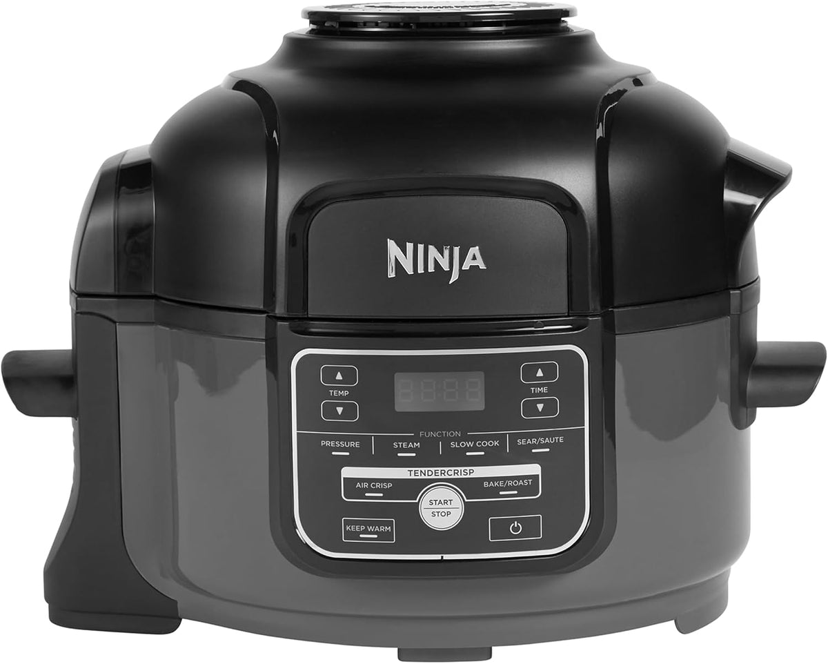 Ninja Heissluftfritteuse, 1460 W, 4,7 L, Grau/Schwarz, Foodi MINI Multikocher, 6-in-1 Multicooker, Pressure Cooker Schnellkochtopf
