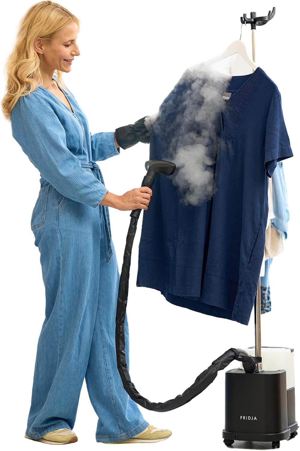 Fridja Dampfglätter, 2200 W, Schwarz, f1600 Professioneller Kleiderdampfer, Leistungsstarke Premium-Dampfmaschine