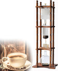 aliooila Kaffeemaschine, 3000 ml, Schwarz/Silber, Cold Brew Glas-Tropf, Eiskaffee, Cold Brew Drip Tower-, Hölzerne Eis für Zuhause