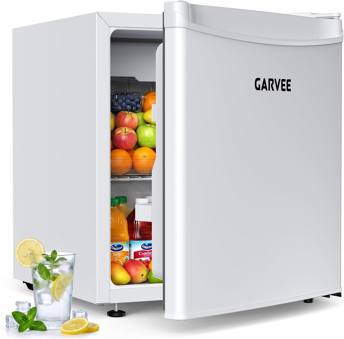 GarveeHome Mini-Kühlschrank, 45 l, Weiß, schnelle Kühlung in der Kühlkammer, Kühlschrank mit Temperaturbereich 0-18 °C