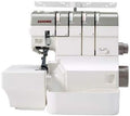 Janome Overlock-Nähmaschinen, Grau, AirThread 2000D PROFESSIONAL 4 Faden Overlock mit, großer Arbeitstisch, Lufteinfädelsystem per Knopfdruck für Ober