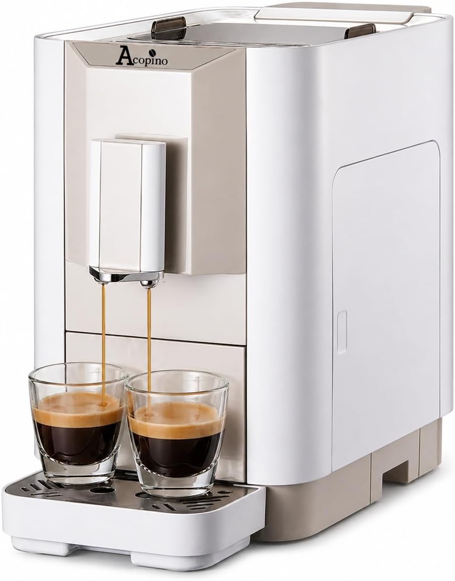 Acopino Kaffeevollautomat, Schwarz/Silber, Venezia, ohne Milchfunktion