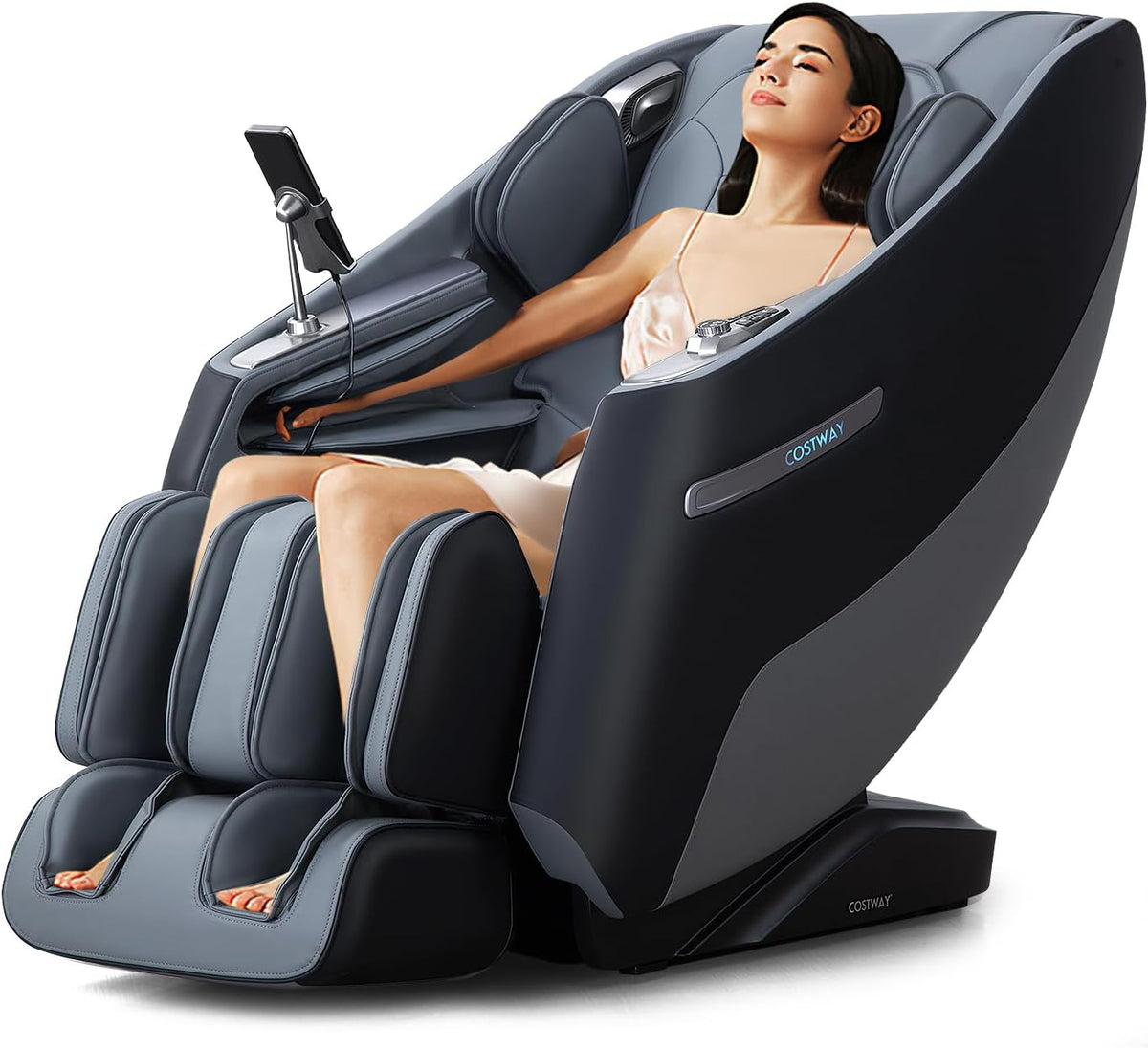 RELAX4LIFE Massagestühle & Sitzauflagen, Schwarz/Grau, Elektrischer Massagesessel für Ganzkörper, Massagestuhl