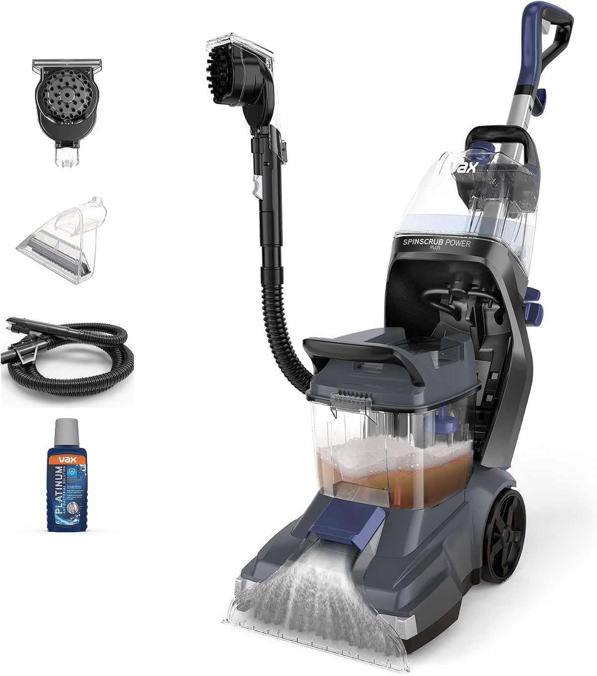 Sofa Vax, Schwarz, SpinScrub Power Plus Polsterreiniger Gerät Teppichreiniger, XL-Tank, schnelltrocknende Leistung und kraftvolle Haushalt Reinigung