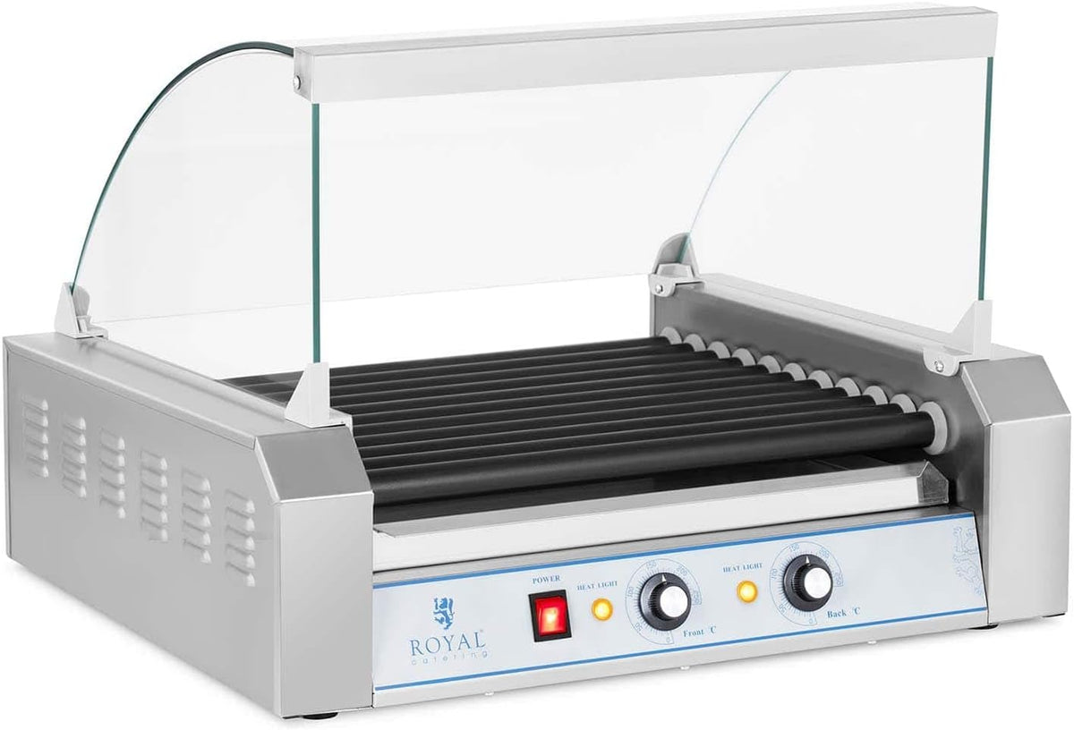 Royal Catering Hot Dog-Maschinen, 2.200 W, 20 W, Silber, Hot Dog Grill Hot Dog Maschine Hot Dog Maker (11 Rollen