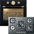 Kaiser Backofen, 3,8 kW, 68 L, 77 cm, Schwarz, Herdset Einbau EH 6432 BE + KCG 8382, Retro Einbau Elektro, Autark