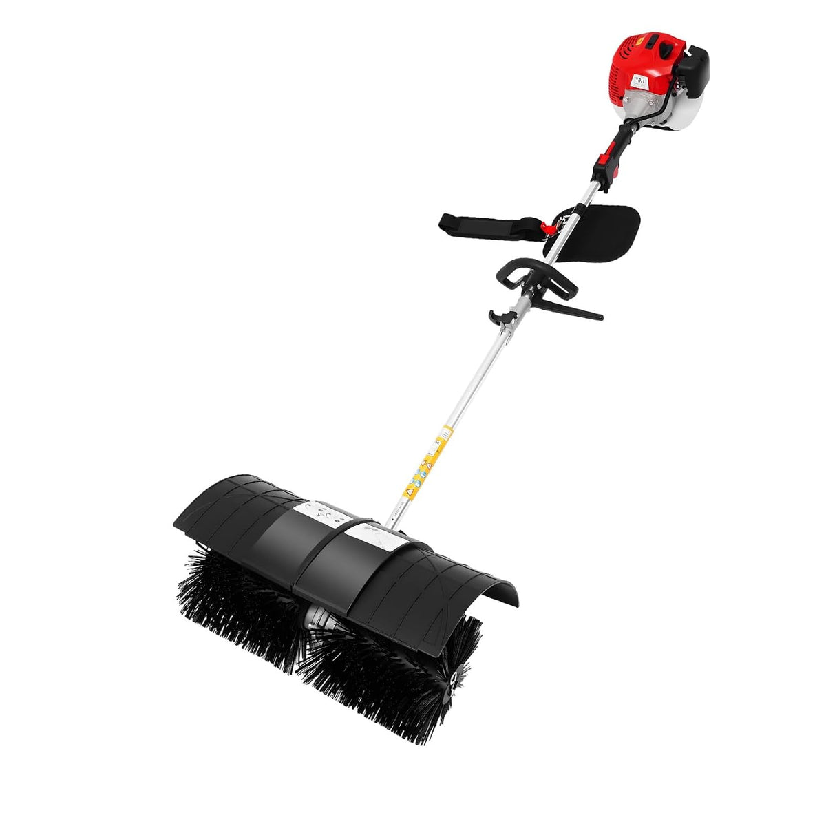 Linanty Schneefräse, 1,7 kW, 52 cm, Schwarz, 52cc Hand Motorbesen, 3 PS 2-Takt Kehrmaschine Benzin, benzin mit Bürste