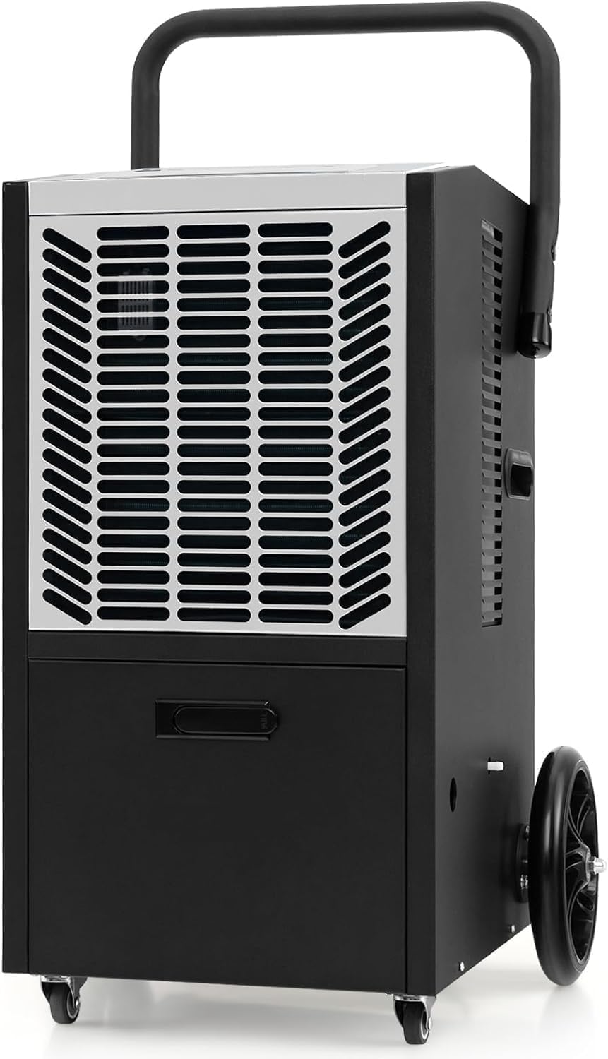 FANTASK Luftentfeuchter, 44 x 41 x 81,5 cm (L x B x H), ≤48 dB, 66 L, Metall, PP, TPE, Schwarz/Weiß