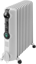 De'Longhi Elektroheizkörper, Schwarz/Weiß, Radia S Heizkörper mit Komfort-Temp-Funktion 12 Elemente, Schwarz und Weiß
