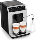 KRUPS Kaffeevollautomat, Schwarz/Silber, 7 voreingestellte Getränke, Cappuccino, Espresso, Milchgetränke, One-Touch-System