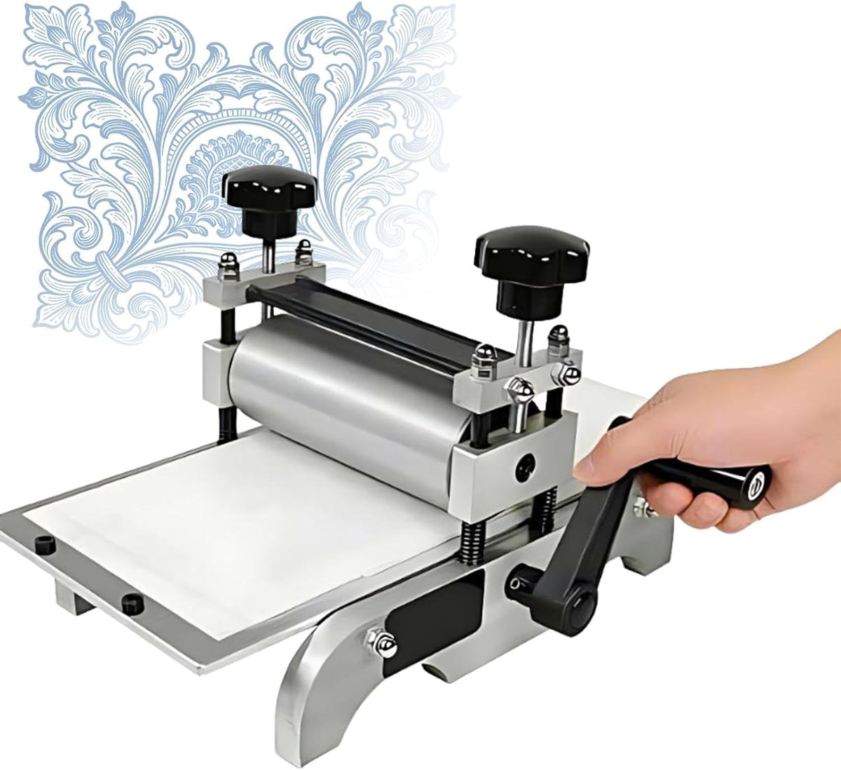 PRECISTECH Druckpressen, Braun, Druckmaschine Für Papier Und Holz, Handbetriebene Flachdruckpresse, Mini Druckerpresse