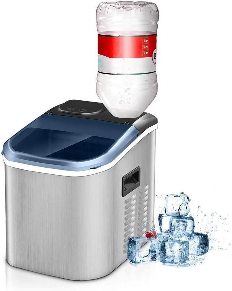 PUFAHAU Eismaschine, Schwarz, Tragbarer Eiswürfelbereiter, für die Arbeitsplatte, gewerbliche Eiswürfelmaschine für Milchtee-Läden und Bars