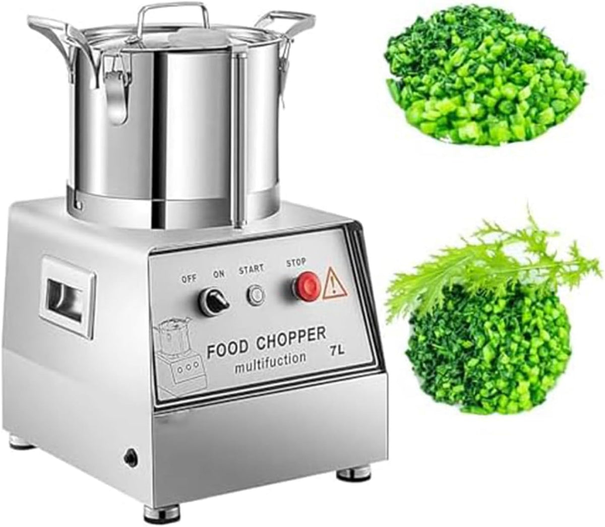 LQQYJSM Universalküchenmaschinen, 1800 W, 15 L, Edelstahl 201, Gummi, Silber
