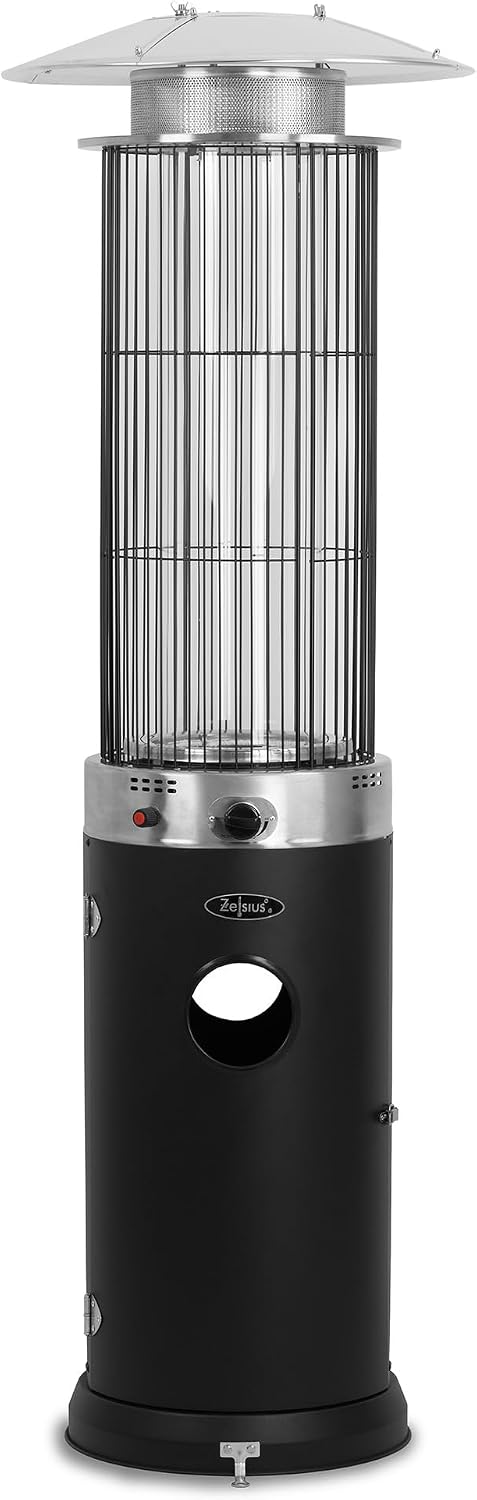 Zelsius Heizstrahler, 15 kW, Schwarz, mit Glasröhre Davos