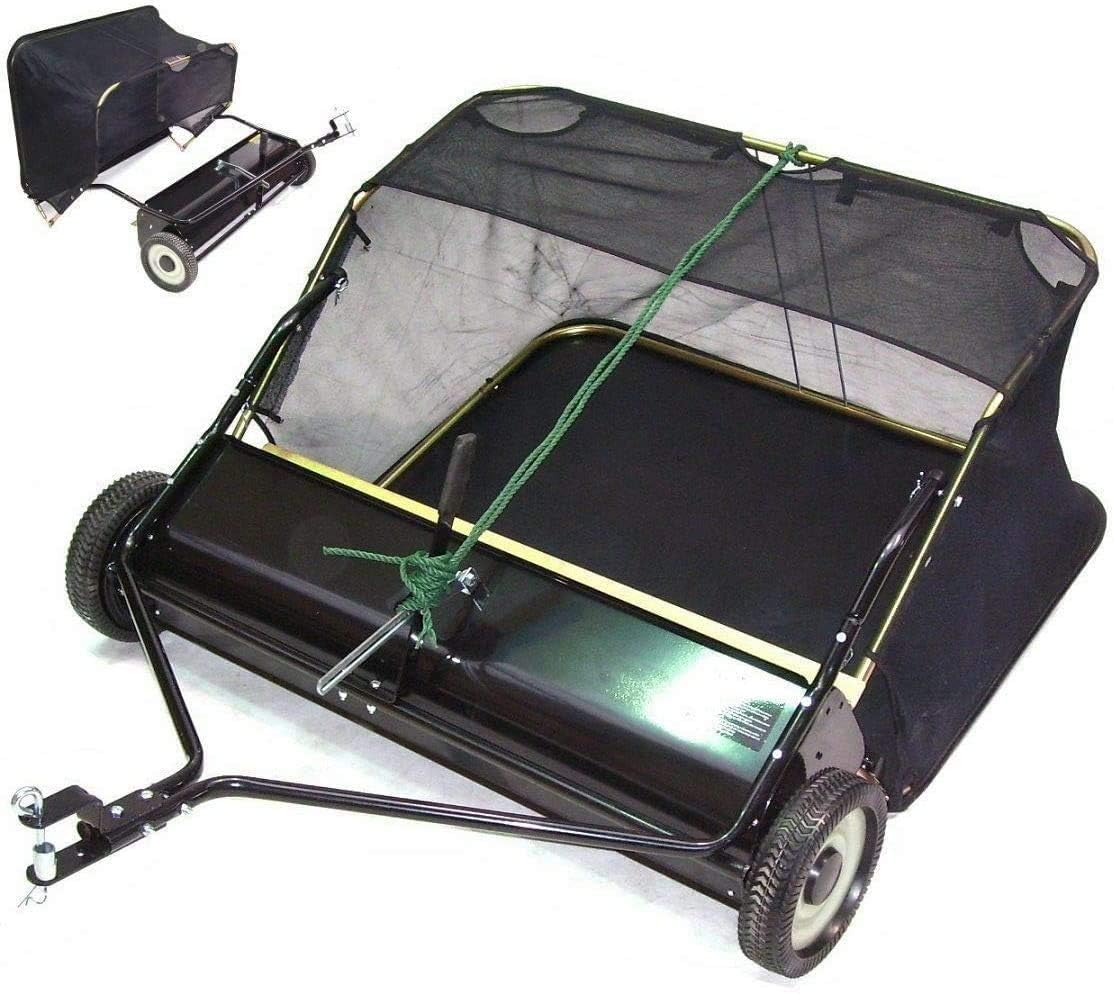 D&L Rasenmäher, 105 cm, Schwarz, Grasfeger Rasenfeger Kehrmaschine 55200 Aufsitzmäher AWZ