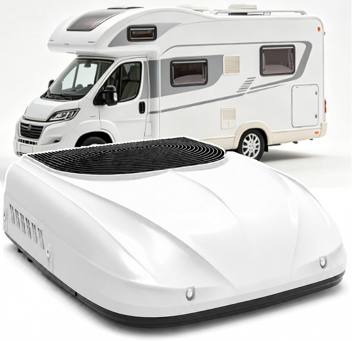 DC Mobiles Klimagerät, 2000 W, 60 dB, 24 V, Weiß, Dachklimaanlage für Wohnmobil, tragbare Einheit mit bürstenlosem Motor und Geräuschpegel