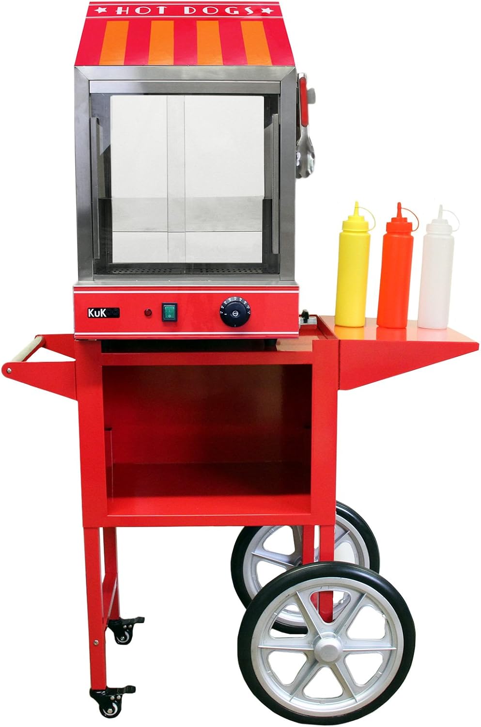 Wohnzimmerschrank KuKoo, Silber/Rot, Elektrischer Würstchenwärmer Wurstwärmer Hot Dog Wärmer