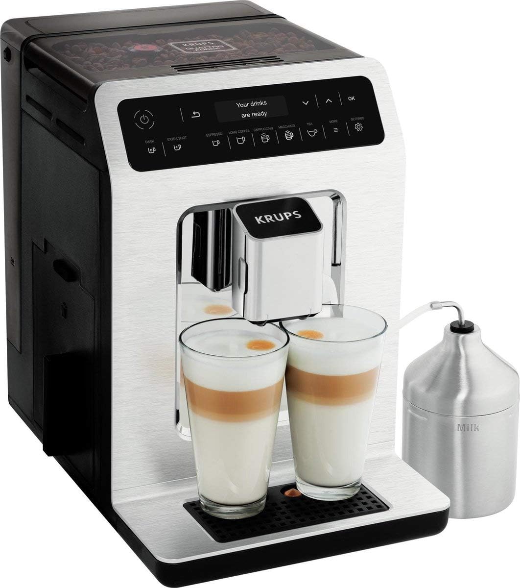 KRUPS Kaffeevollautomat, Schwarz/Silber, Evidence - One-Touch Cappuccino