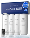 Ecoviva Filtrierung für unter & über der Spüle, Grau, RO800G Untertisch Osmoseanlage Umkehrosmoseanlage, Reduziert TDS