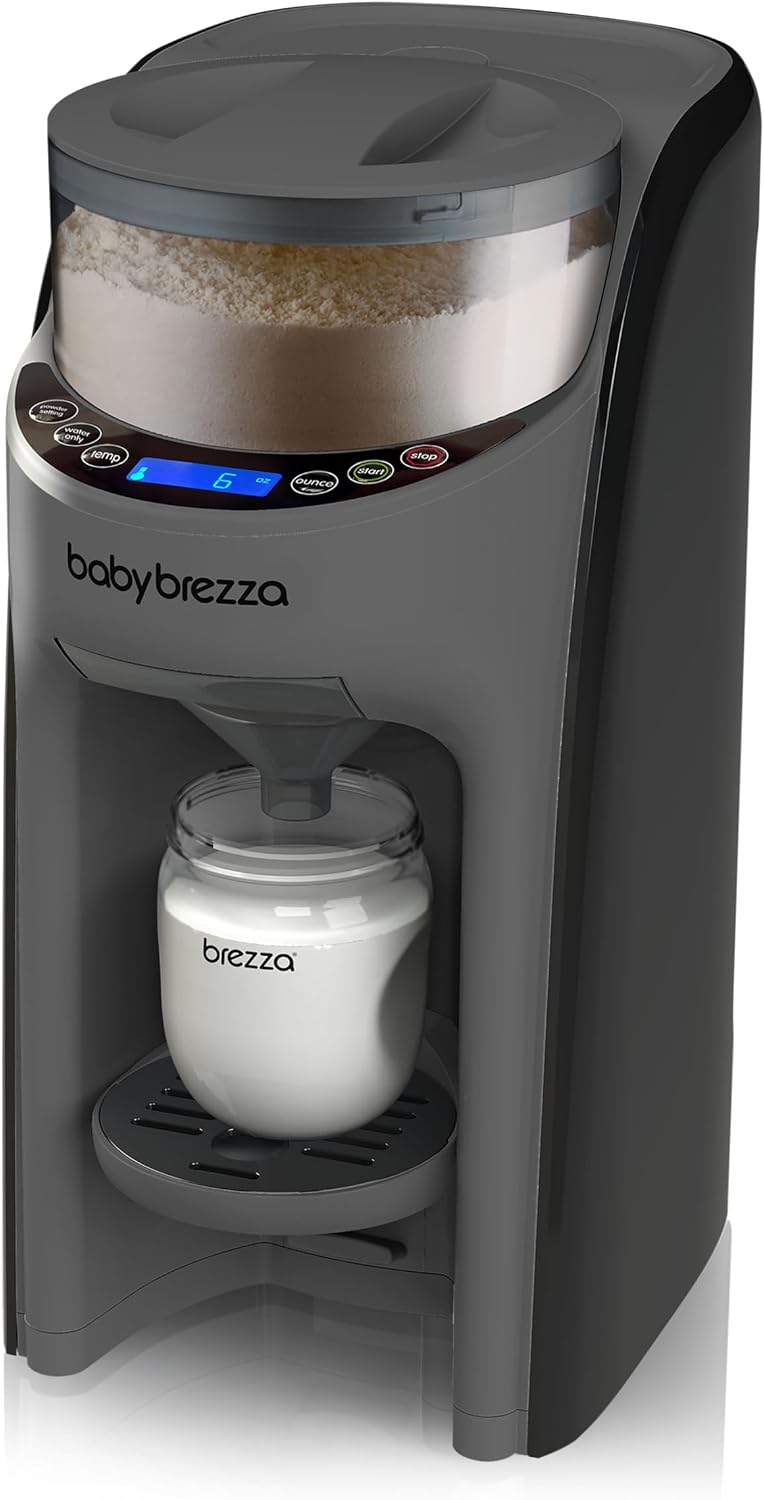 Baby Brezza Milchpulver-Portionierer, Grau, Formula Pro Advanced Automatischer Flaschenzubereiter, 3 Temperaturen