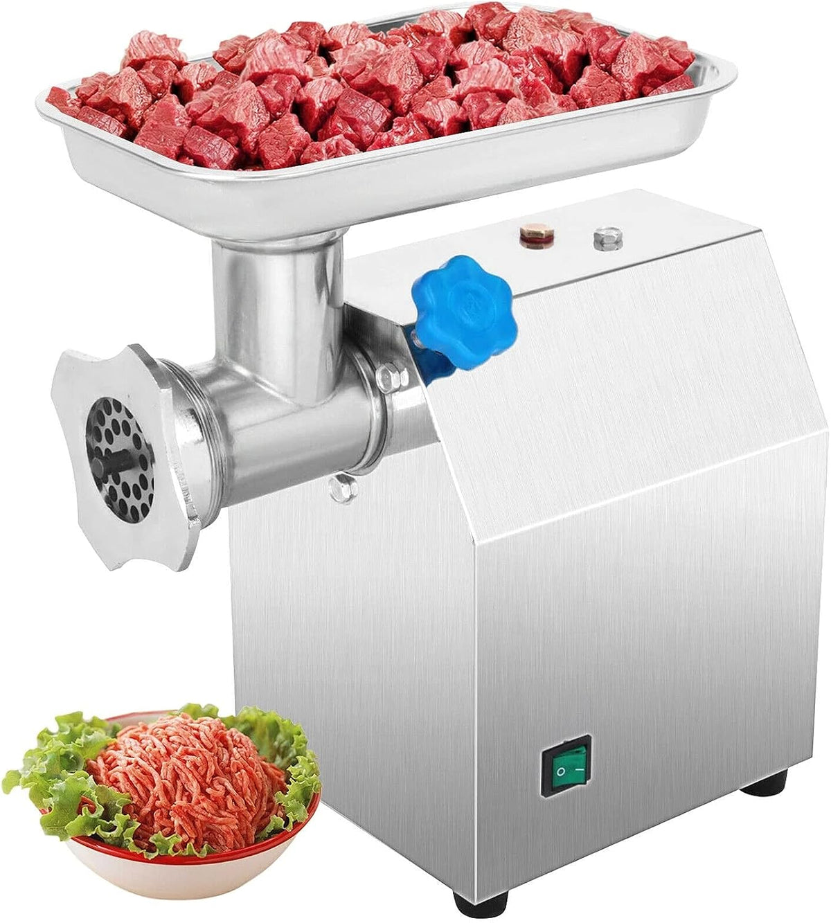 SmPinnaA Fleischwölfe, 2 Kg, Silber, Elektrischer Fleischwolf In Edelstahl 190 U/m