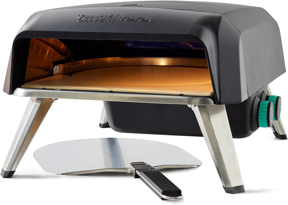 Tefal Pizzaofen, Schwarz, Jamie Oliver by JM4168G0 Gas- 360° drehbar mit 360°